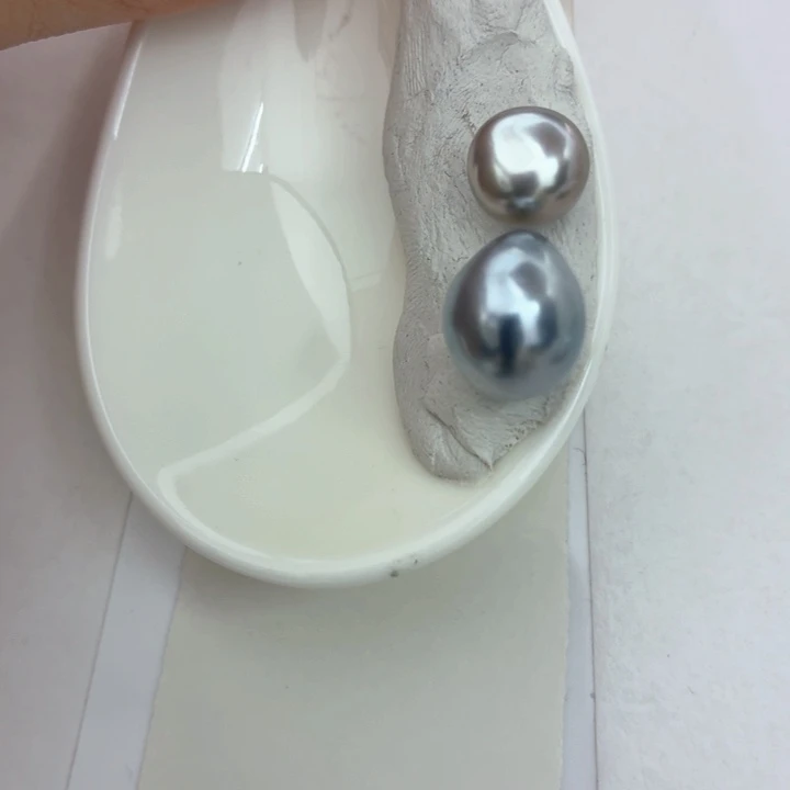 海水珍珠裸珠海水珍珠大溪地铂金灰keshi 裸珠