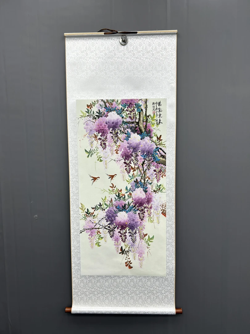 【闪购链接】三尺《紫气东来》精品卷轴装裱装饰画
