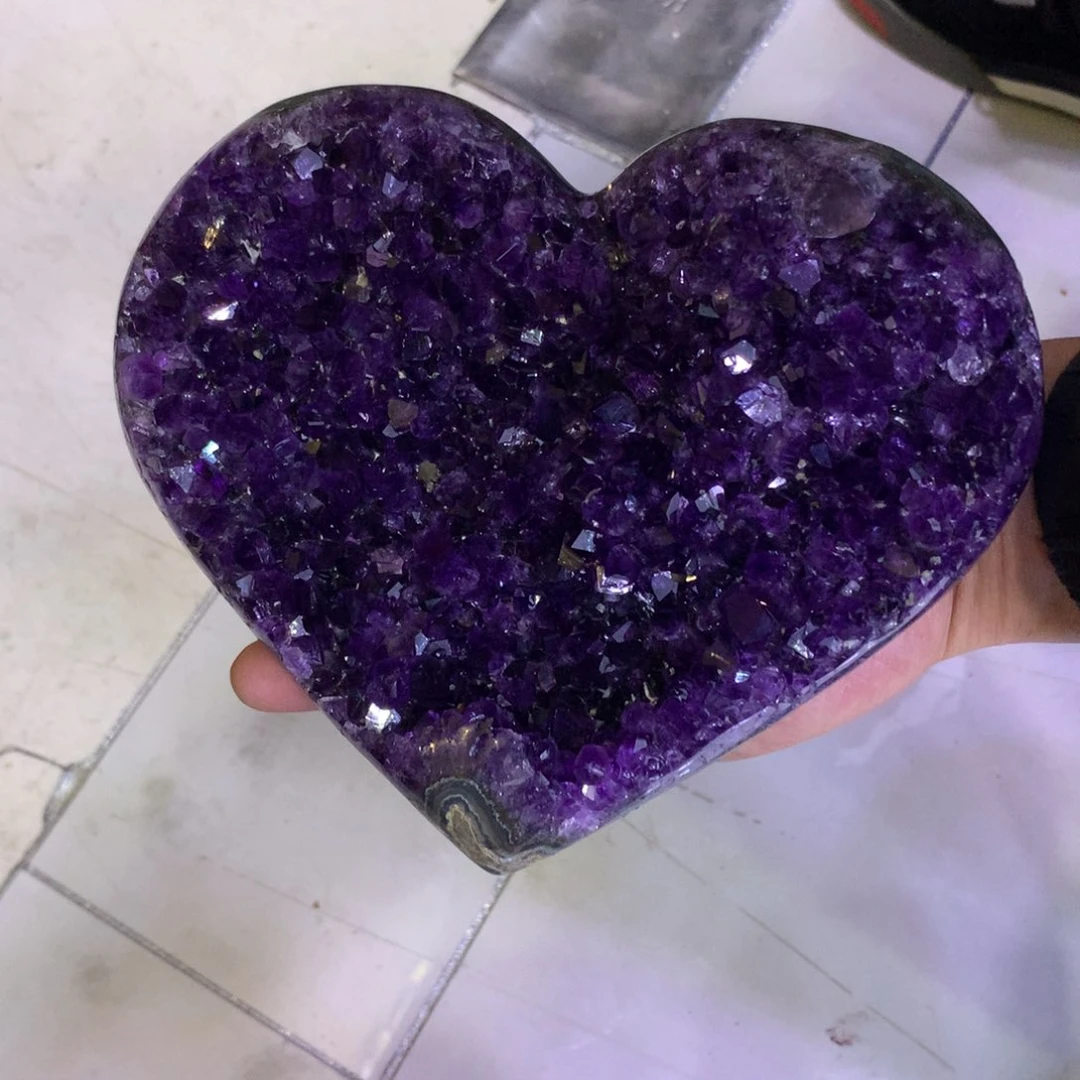 水晶紫晶未镶嵌紫水晶爱心