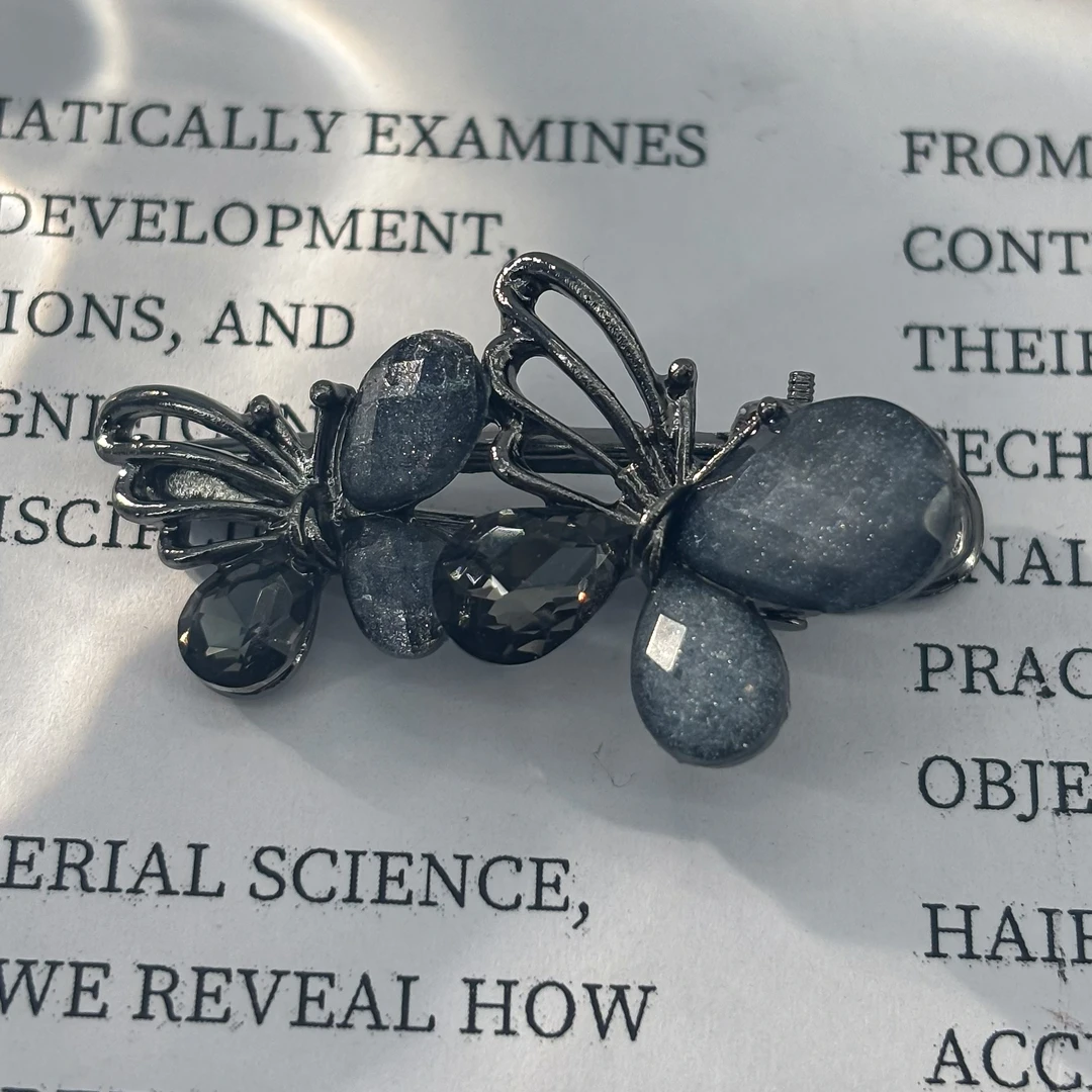 【HP·轻奢】蓝色蝴蝶压夹-1001