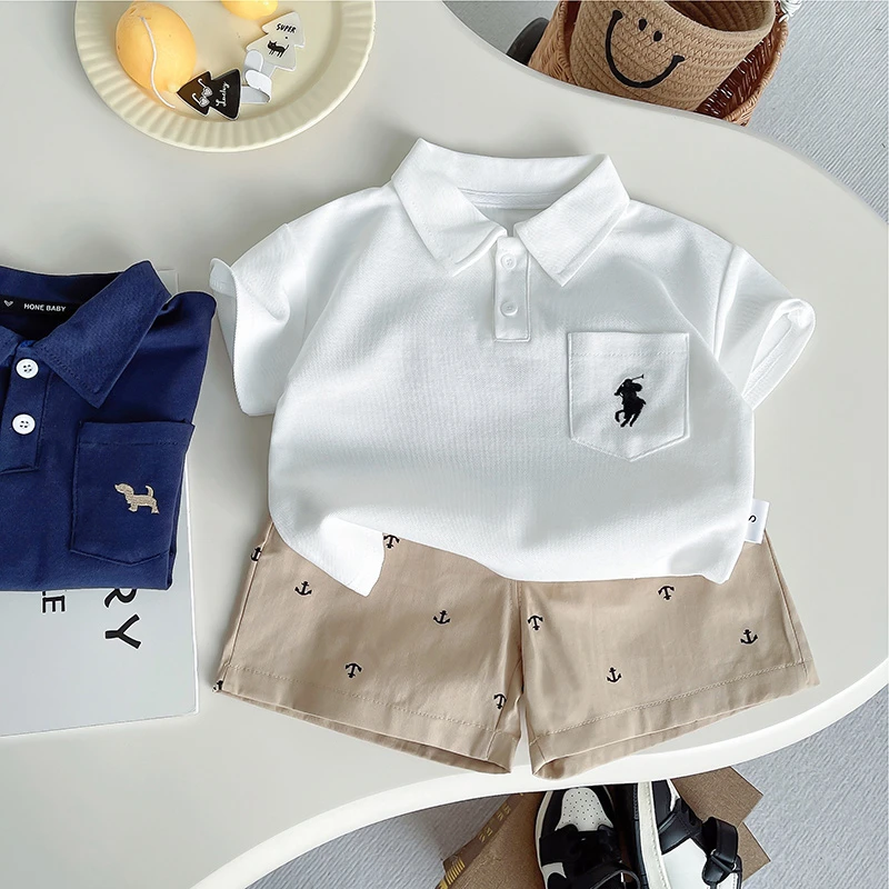 吸汗男短袖夏季宽松型POLO衫帅气薄款童装夏装上衣t恤休闲洋气