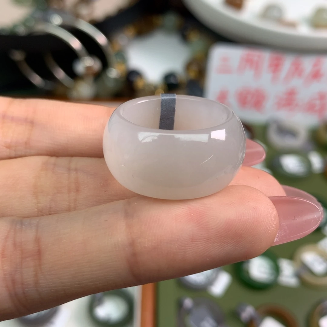 未镶嵌戒指和田玉（糖玉）港17冰粉紫
