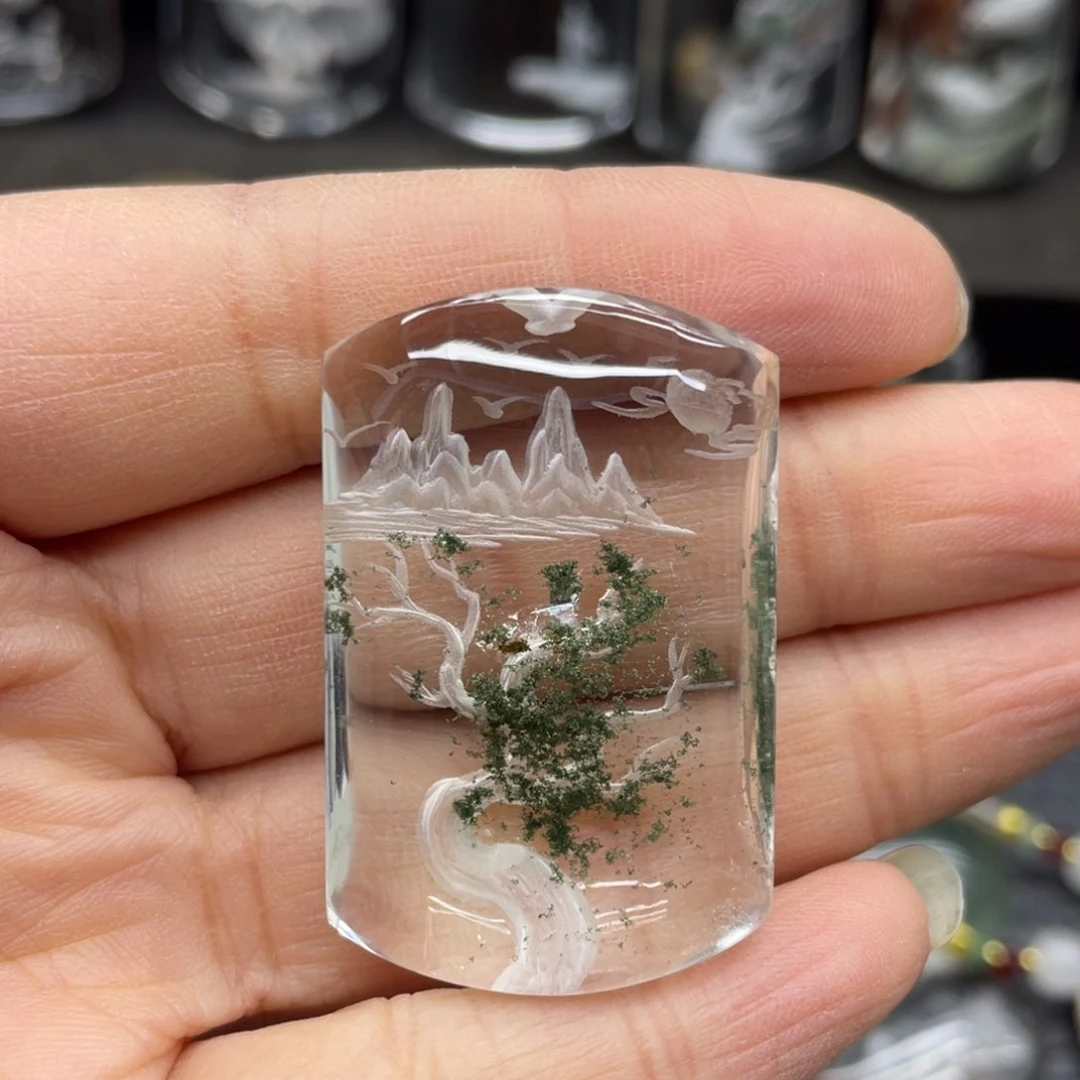 吊坠未镶嵌水晶软*山水发财树