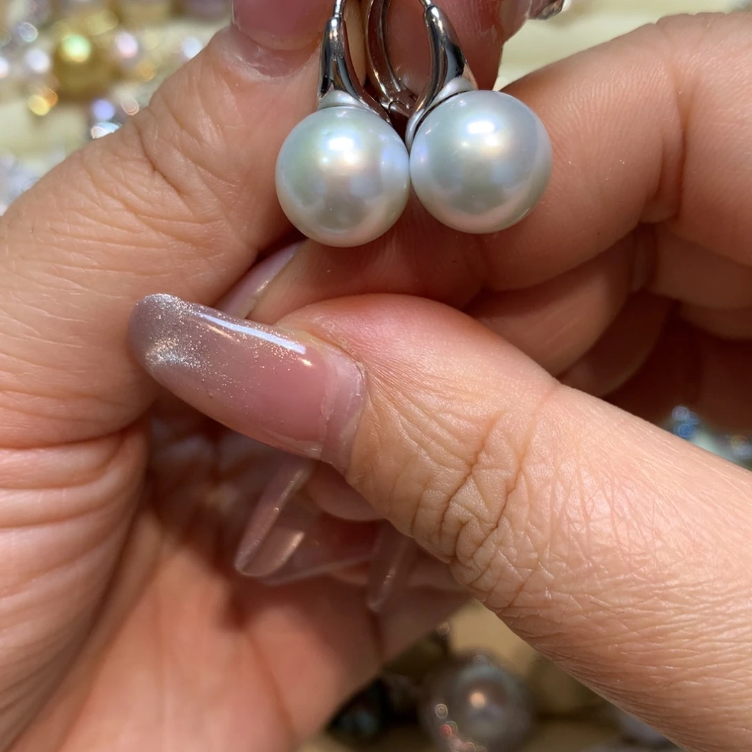 淡水珍珠耳饰银S925镶嵌