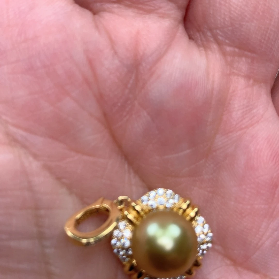 海水珍珠银S925镶嵌颈饰