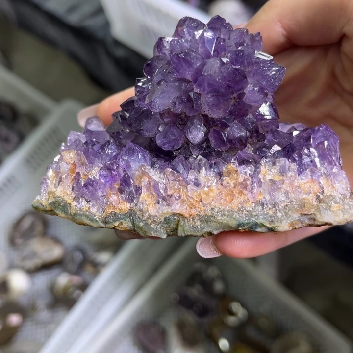 珠宝半成品水晶未镶嵌紫晶花