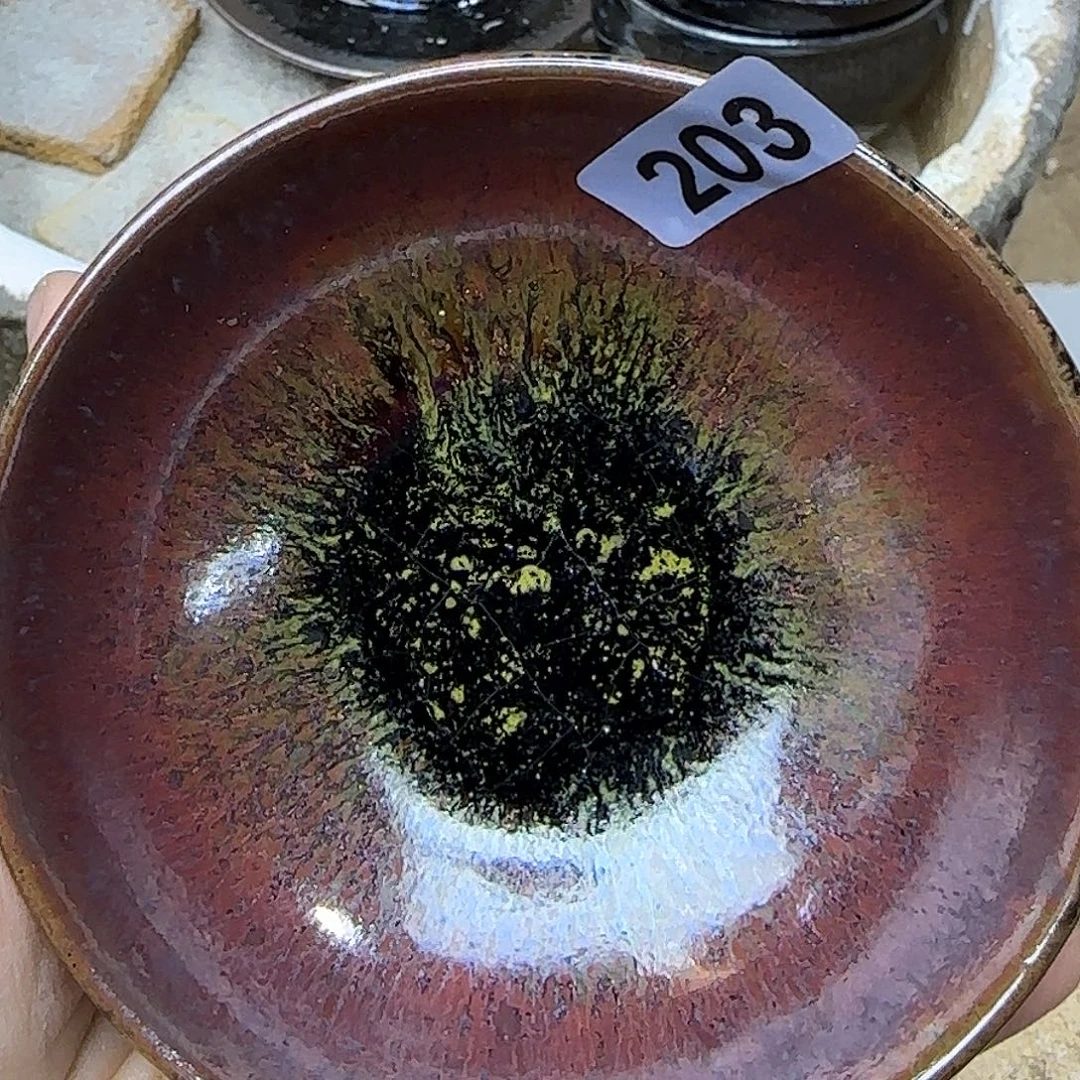 茶盏琢泥窑柴烧开窑