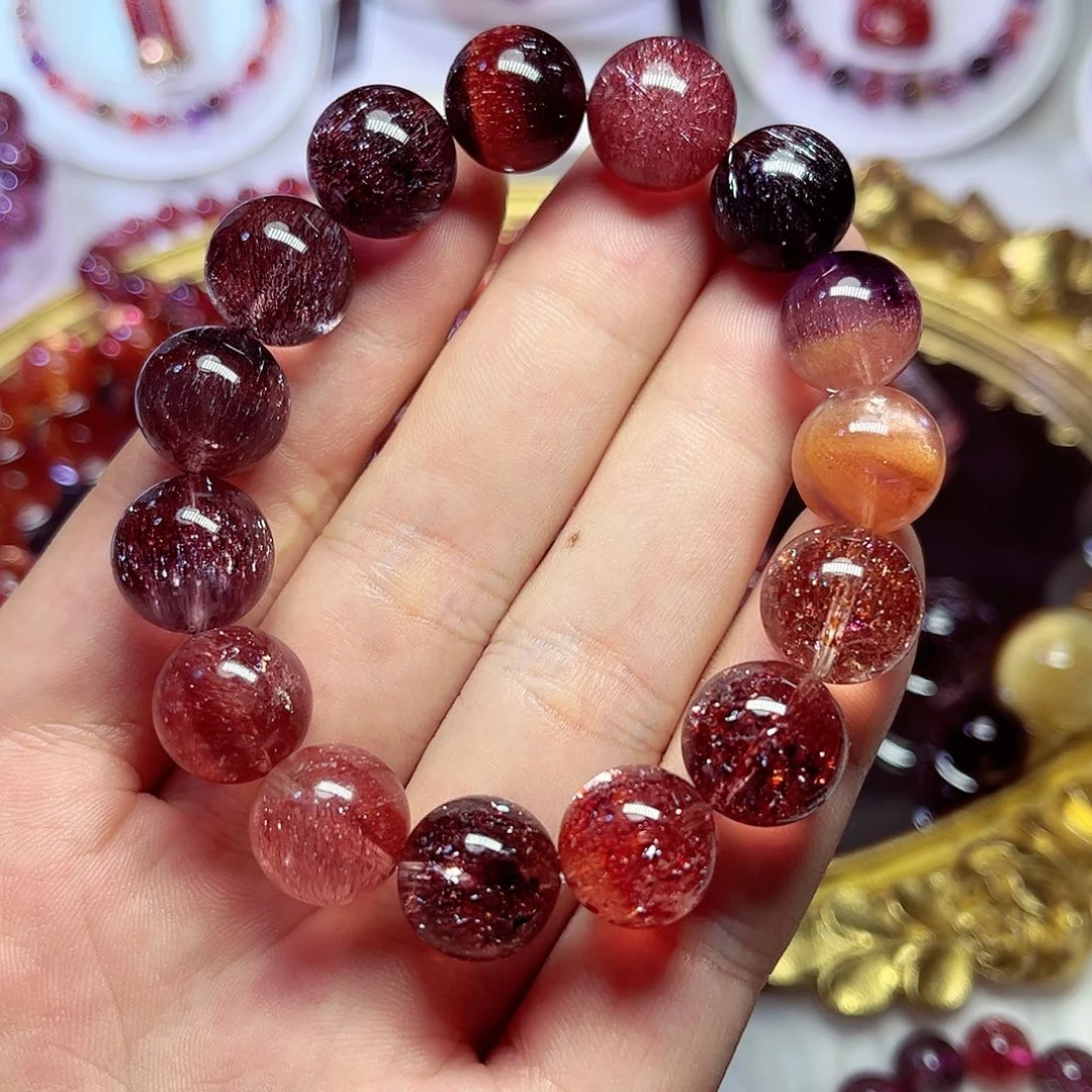 未镶嵌珠宝半成品水晶稀有糖果色超七水晶手链