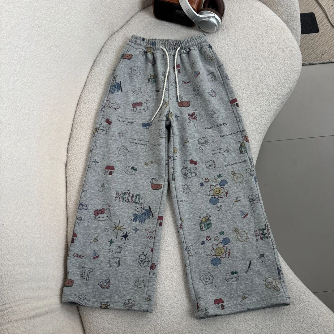 【2025春款新品】青少年时尚韩版时尚百搭卡通休闲裤HWC023