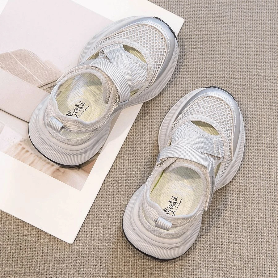 ABC男童运动凉鞋夏款2024新款儿童软底女童鞋子大童包头鞋