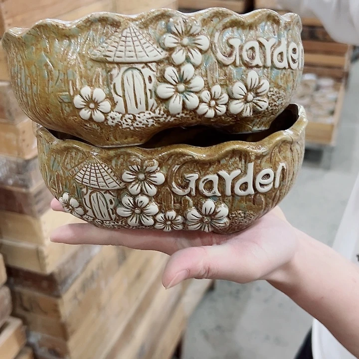 有孔.凑满10元发货多肉陶瓷花盆！