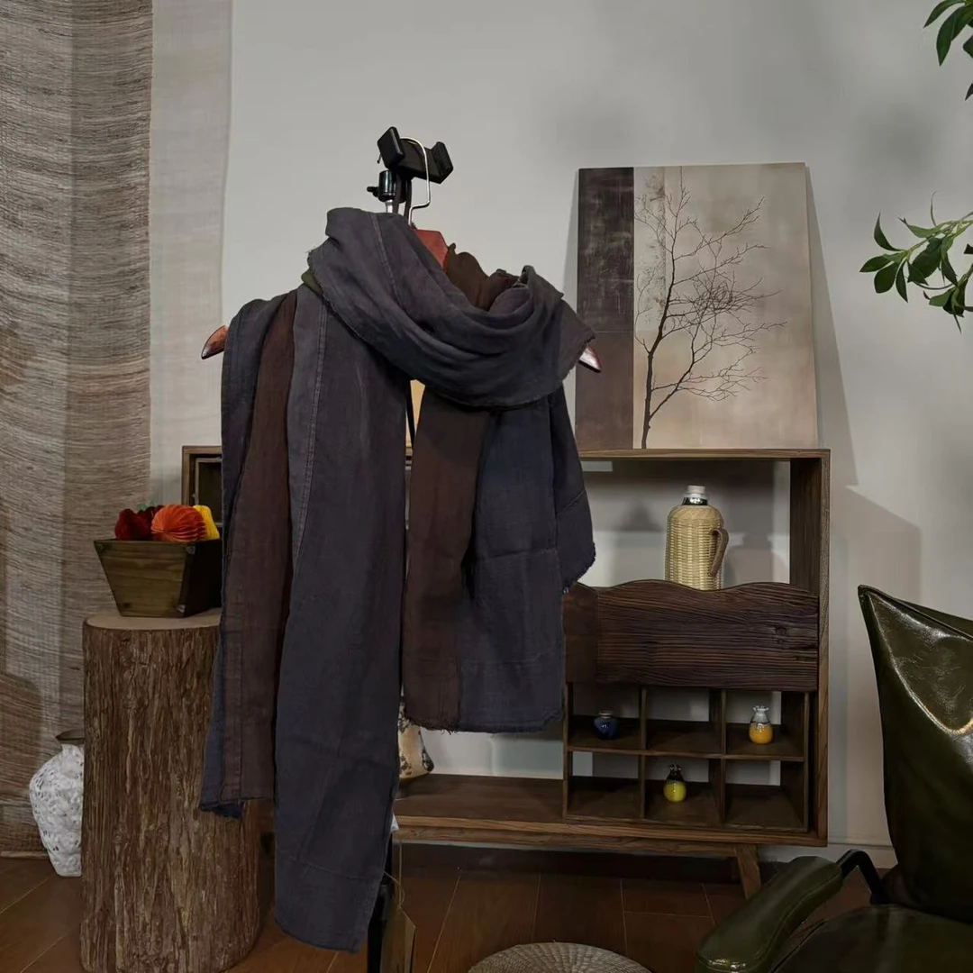 【大梅子推荐】设计款亚麻拼接围巾MQ9246