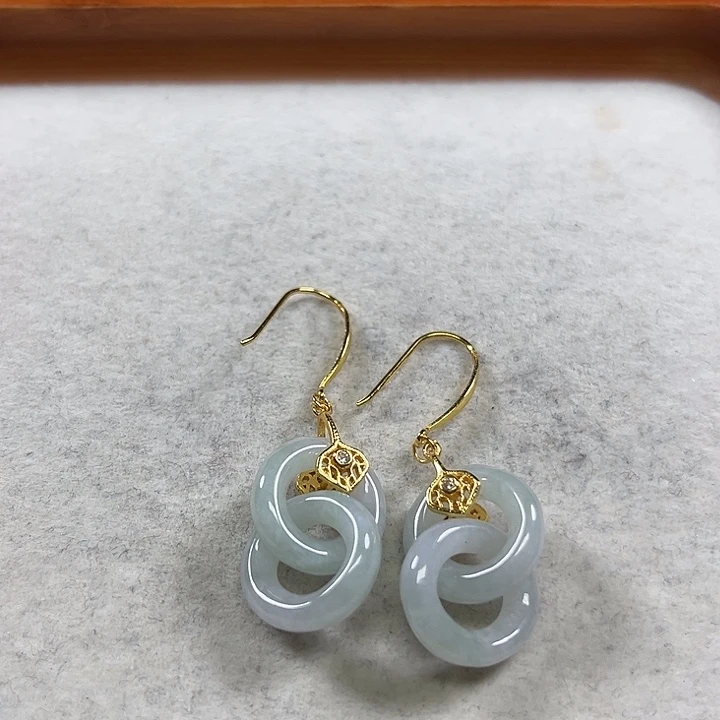 翡翠银S925镶嵌耳饰未镶嵌