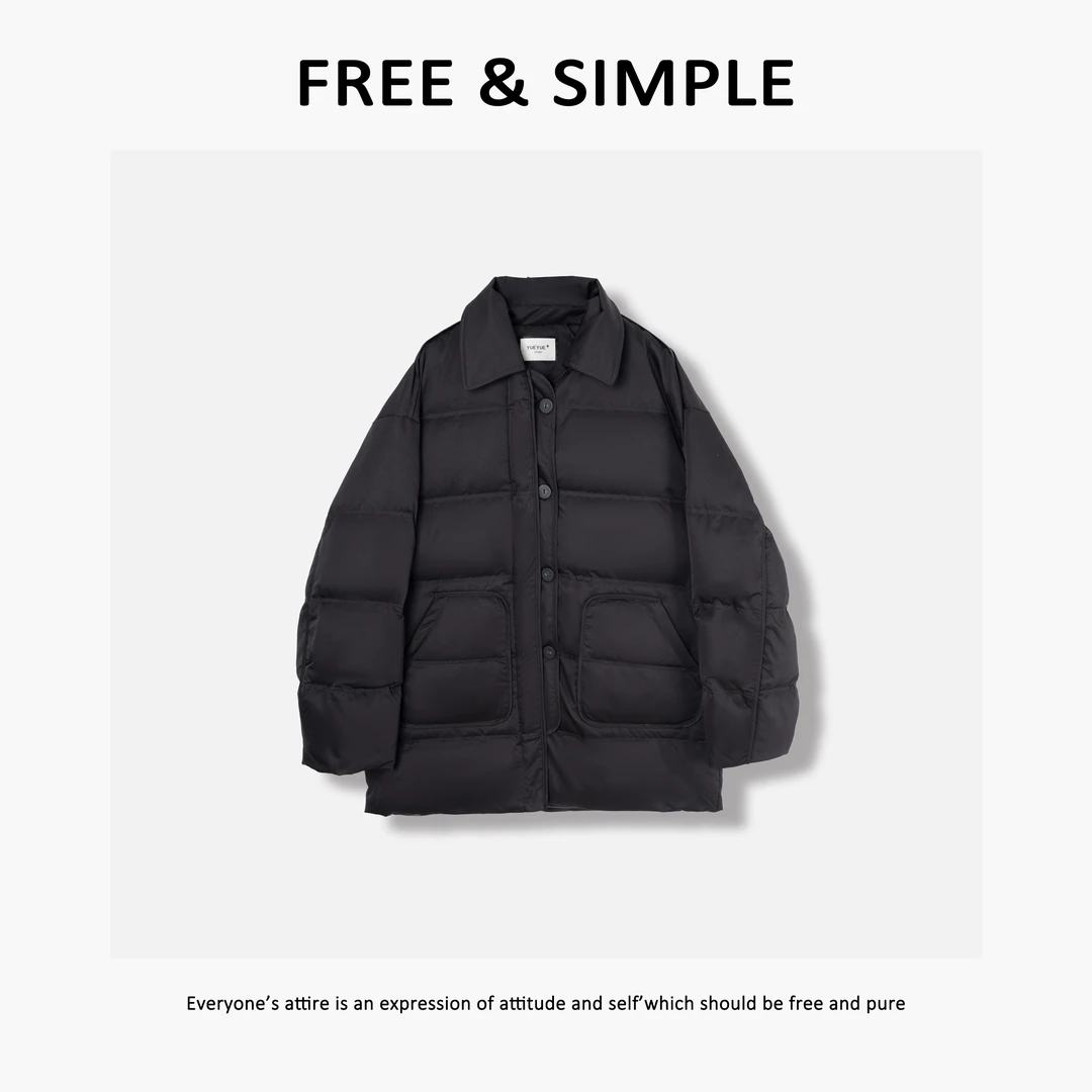 Free&Simple-‘哈尔滨的冬天’秋冬时尚极简风翻领休闲羽绒服-8791