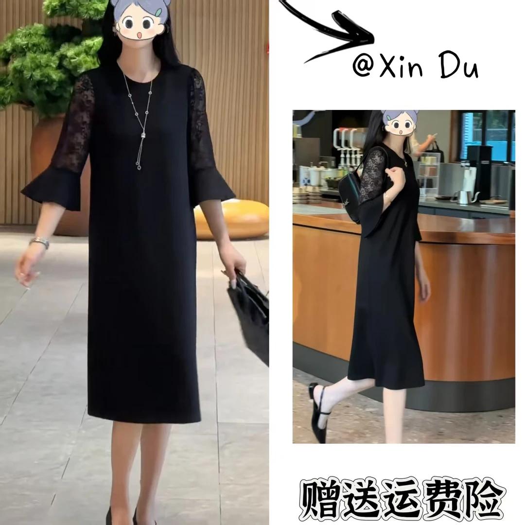 2025秋季新款时尚显瘦气质女士网红洋气连衣裙百搭款D22962