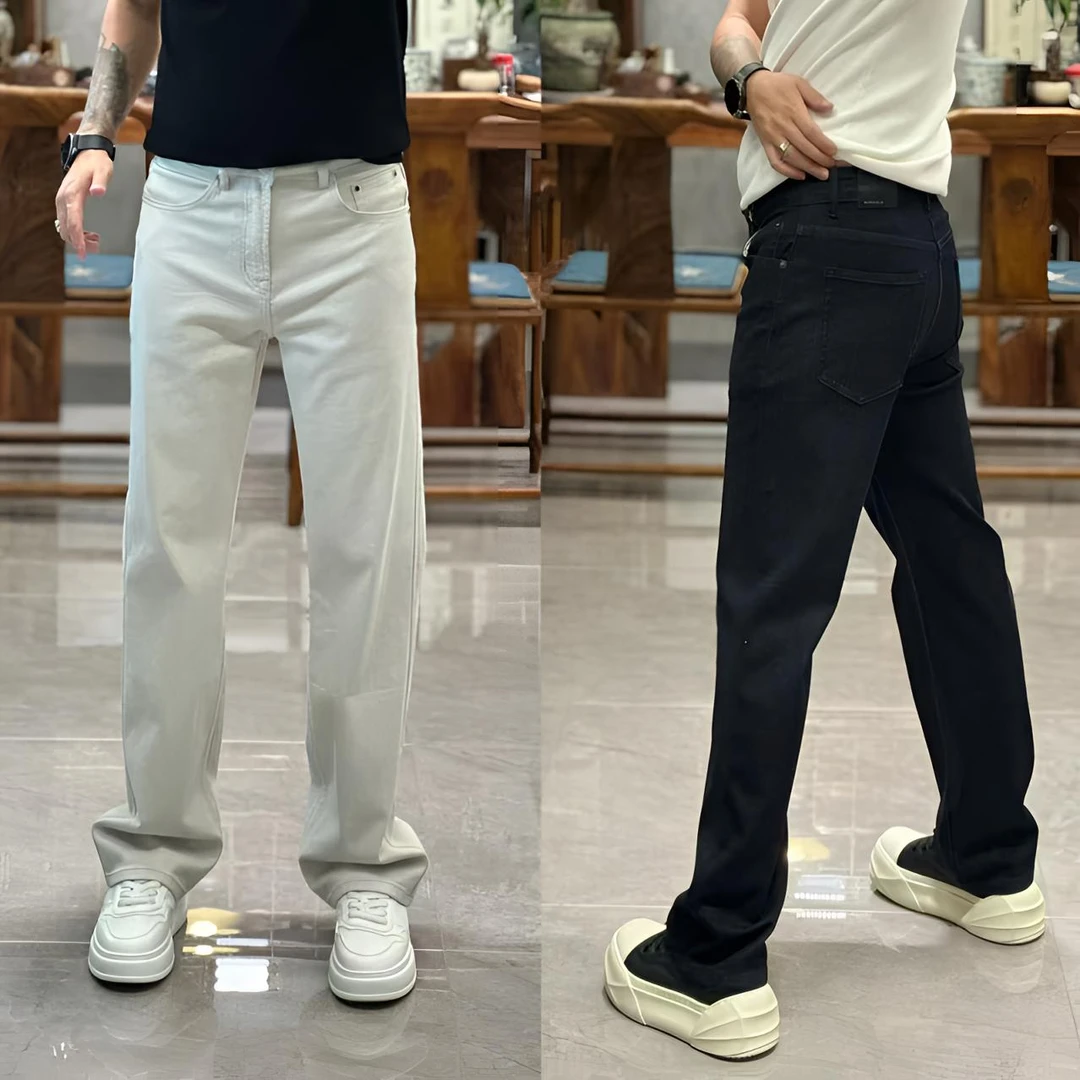 66002欧货秋款高级感时尚个性纯色百搭男士直筒牛仔裤