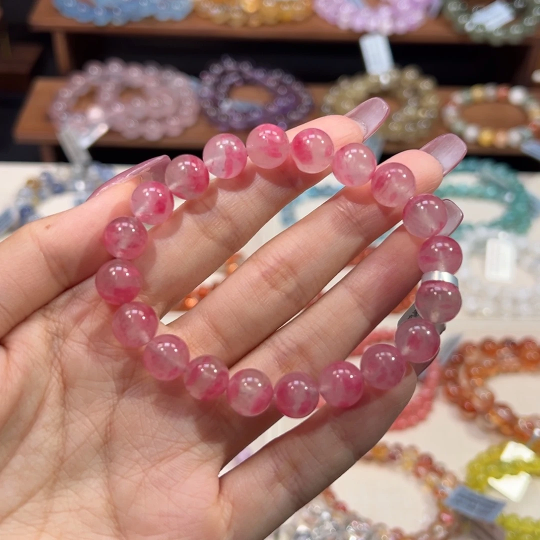 石英质玉手串未镶嵌9m天花板级樱花雨