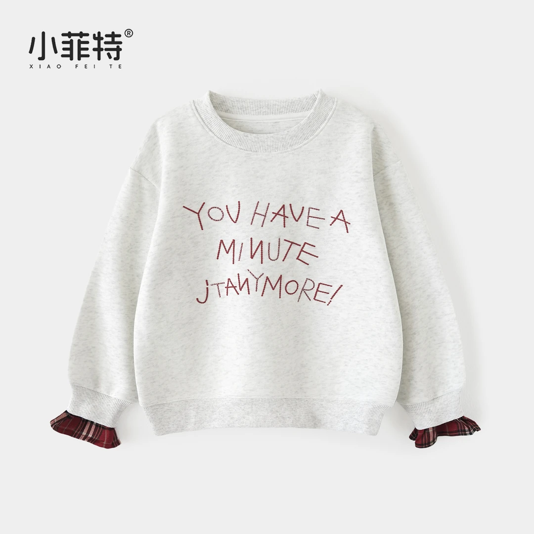 小菲特女童秋冬装新款长袖拼接卫衣中大童儿童休闲上衣YNYQ53353