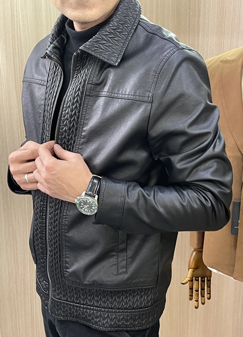男士秋季翻领时尚拉链外套休闲2025新款（9891）