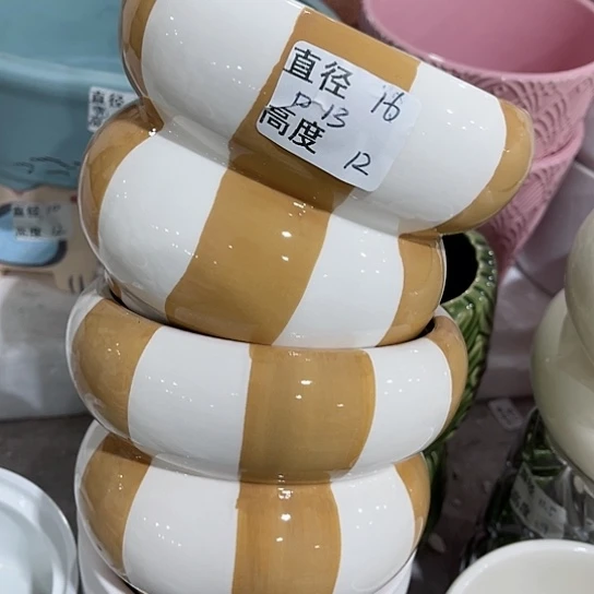 多肉绿植陶瓷花盆9.9包邮，有孔