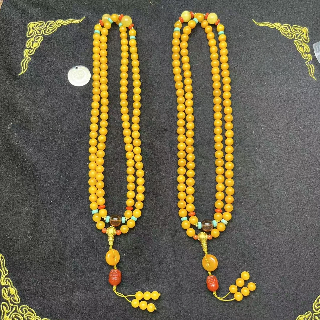 翡昱-SH23-14262-蜜蜡珠链颈饰/约7+/约108颗/-多样性发其一C