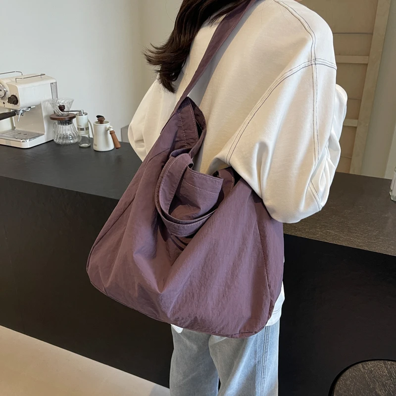 慵懒风帆布包女2025新款韩系休闲单肩通勤包百搭学生斜挎包大容量