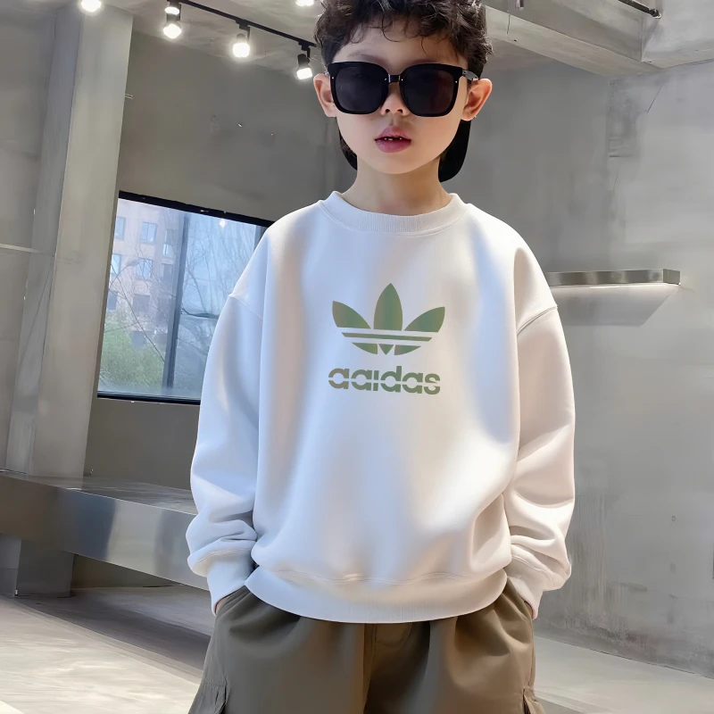 奥莱正品|圆领长袖套头卫衣男孩洋气亲子装秋冬季宽松中大童潮服