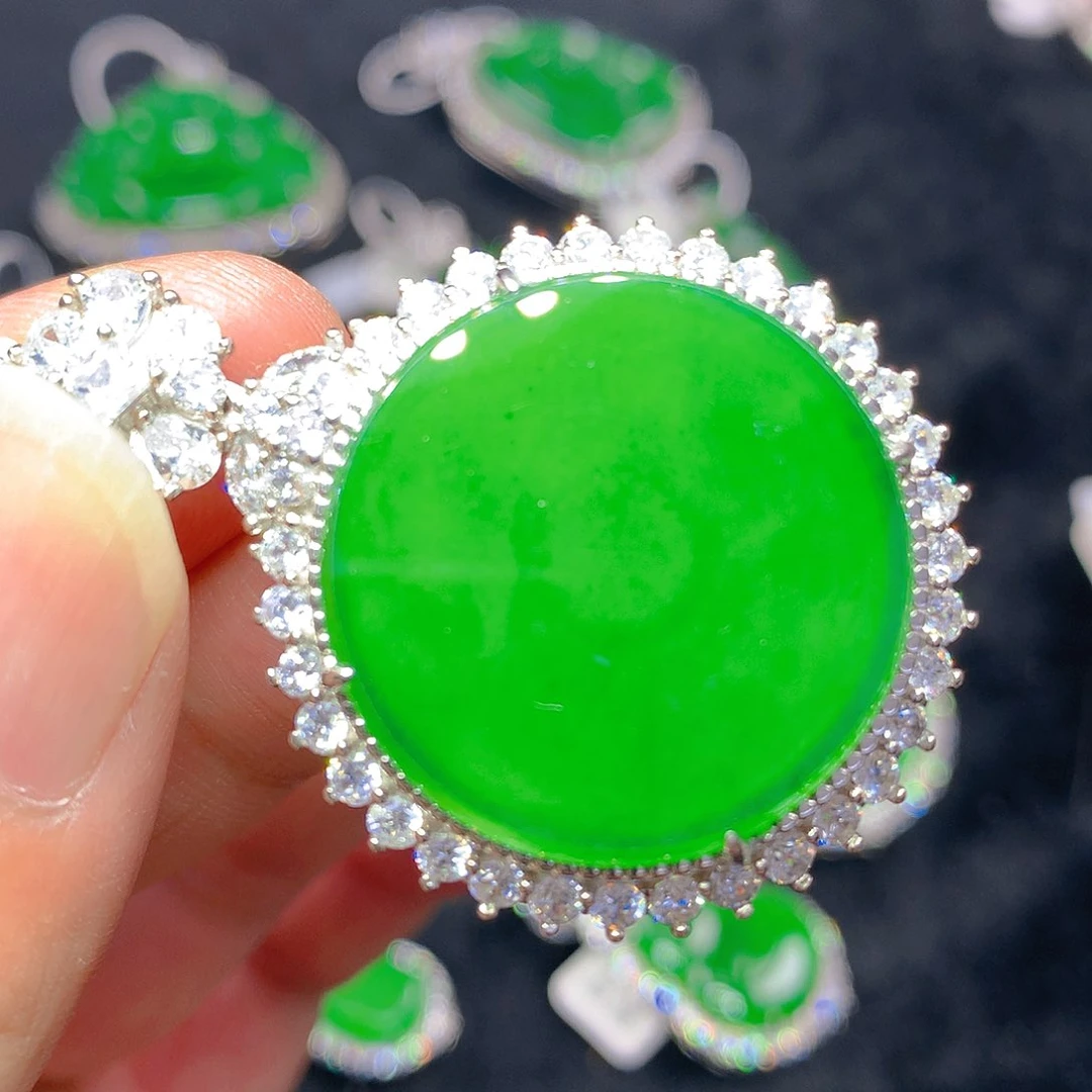 翡翠银S925镶嵌颈饰我