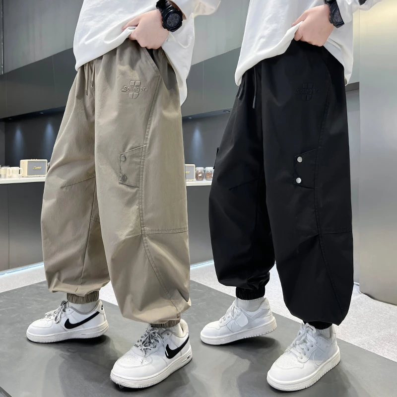 男童裤子春秋款外穿潮帅气时髦中大童工装束脚裤春季儿童休闲长裤