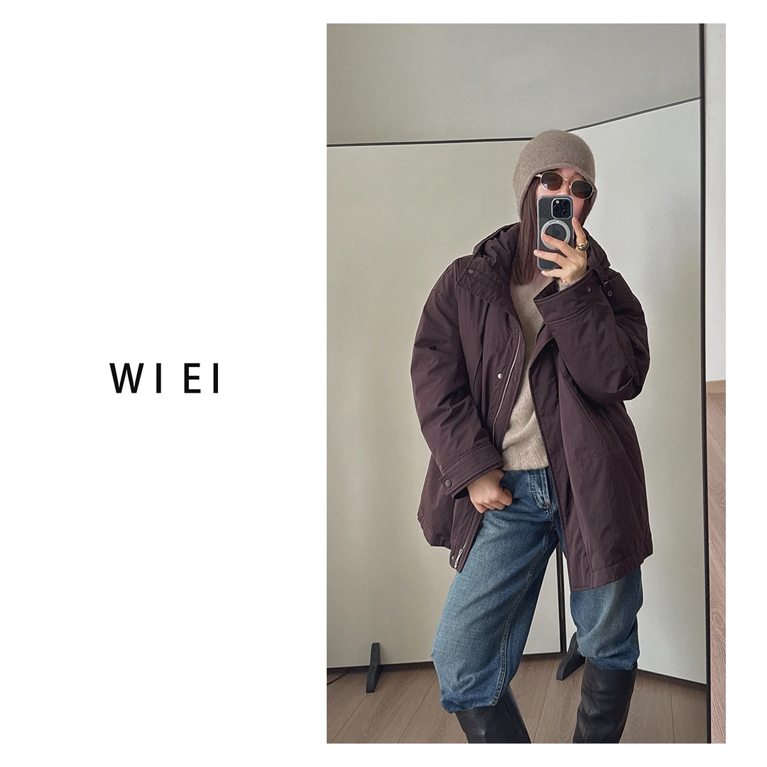 《WI EI》浆果外套*95霍尔多巴吉鹅绒极简抗风保暖鹅绒服W25408024
