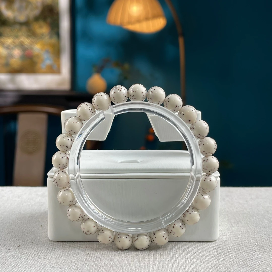 501《文星菩提》 原生态星月同枝果石玉料河豚9mm正圆 多样性发货