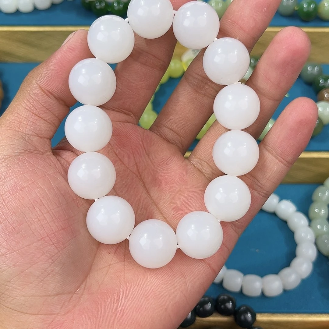 手串未镶嵌和田玉纯天然新疆和田玉05于阗18mm