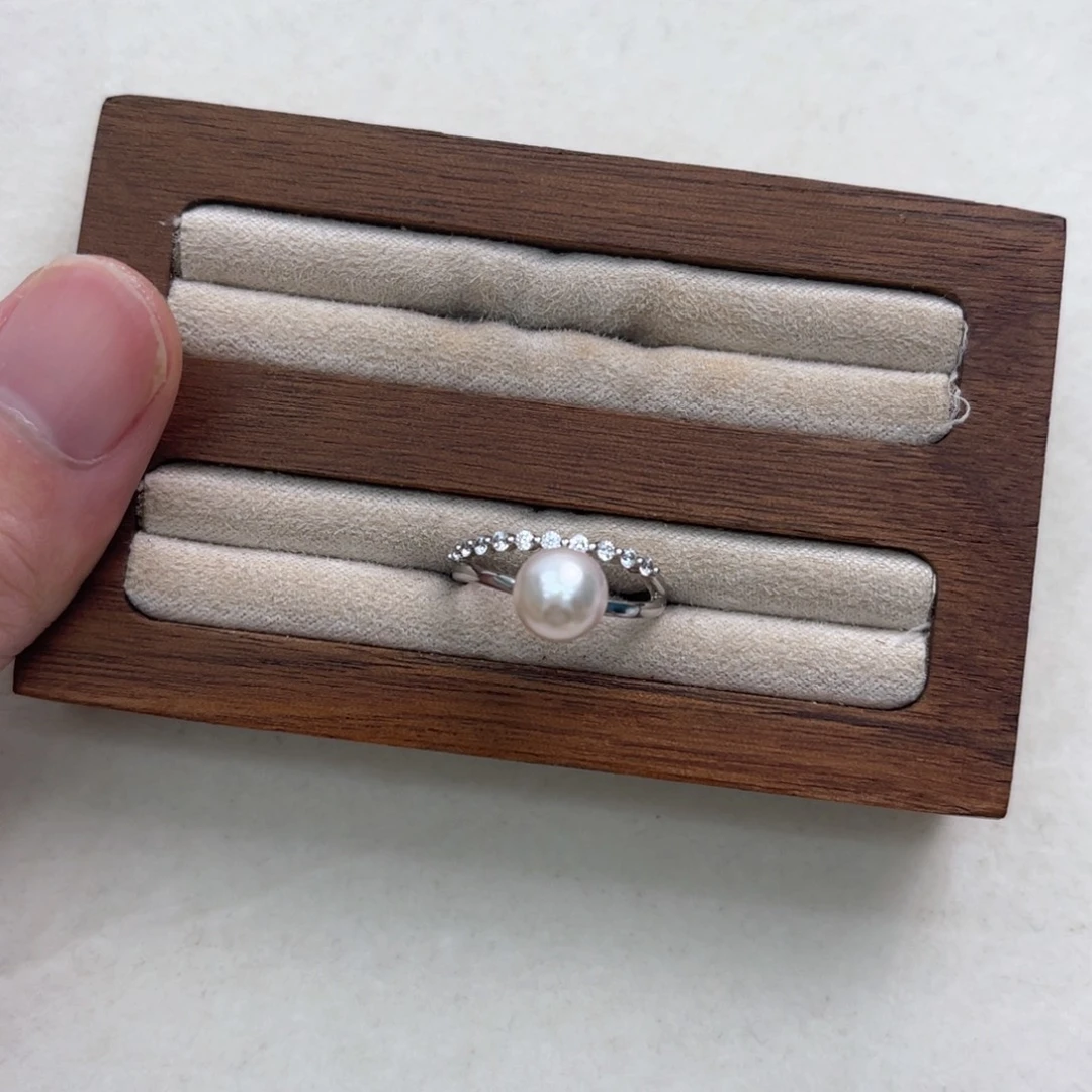 海水珍珠戒指银S925镶嵌
