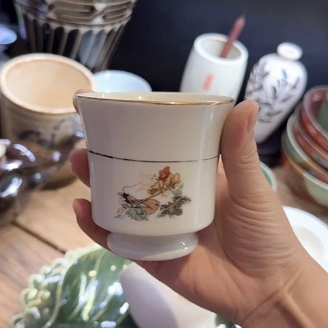 瓷片国营厂库存马蹄杯