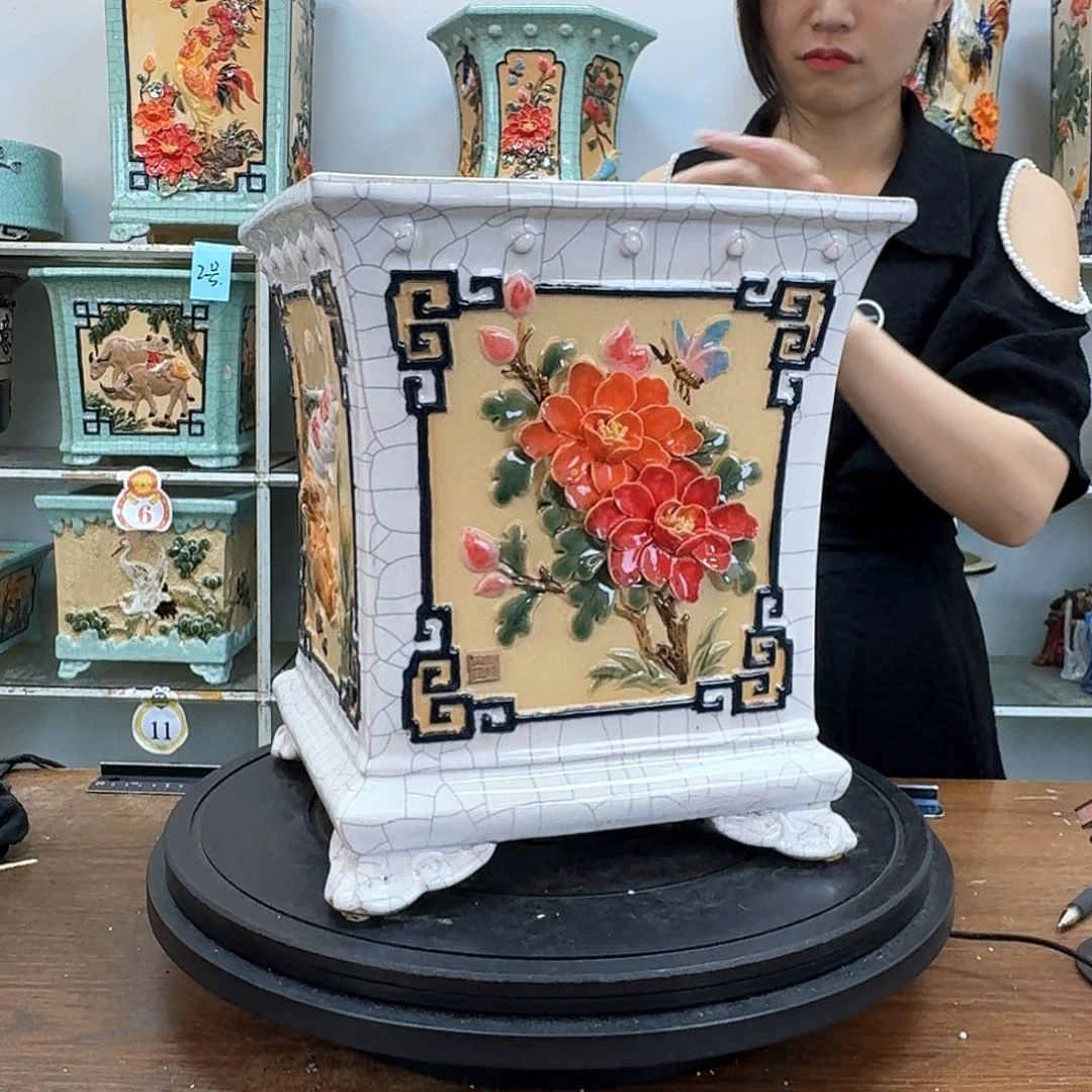 华***雄完全开放石湾盆338花盆