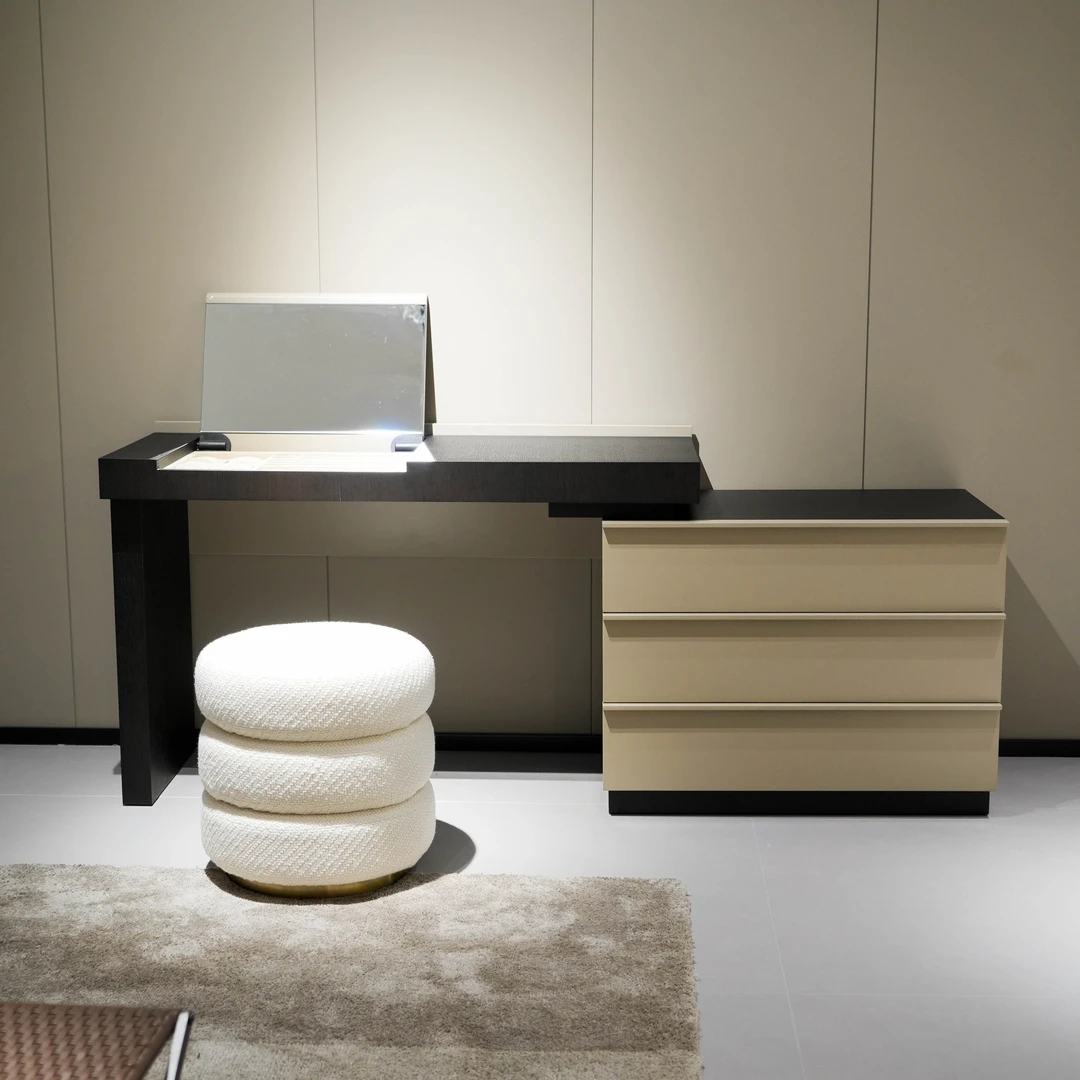 网红斗柜梳妆台 意式极简转角卧室储物两用高端一体化妆桌组合