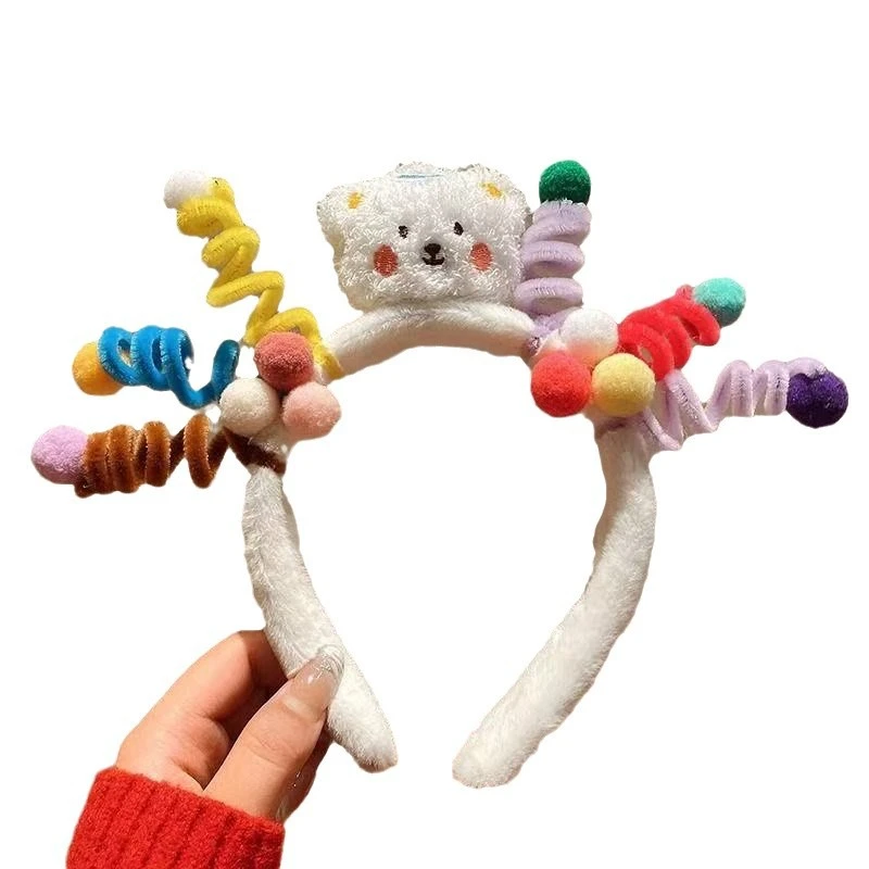 发饰发卡创意女发箍发捆搞怪头箍扭扭棒新款毛绒2024洗脸可爱