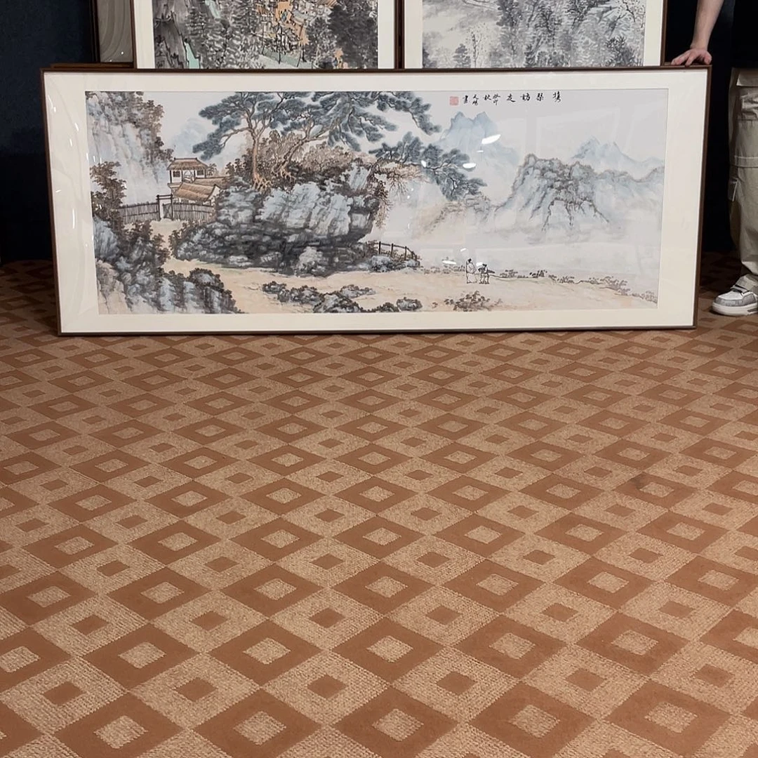 国画雪手绘作品带框