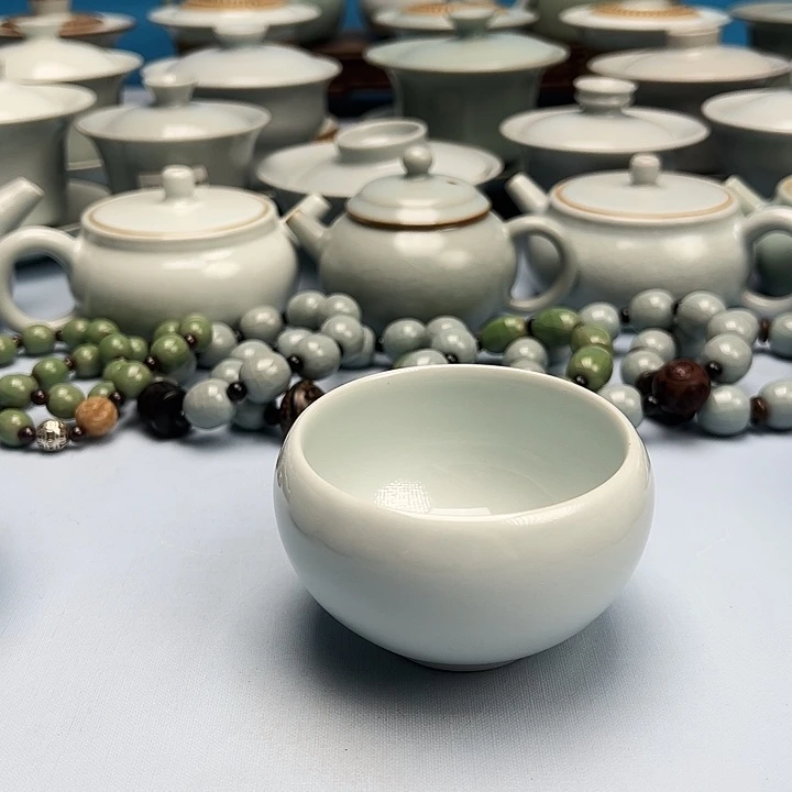 杯月白月禅定杯原矿原釉原产地