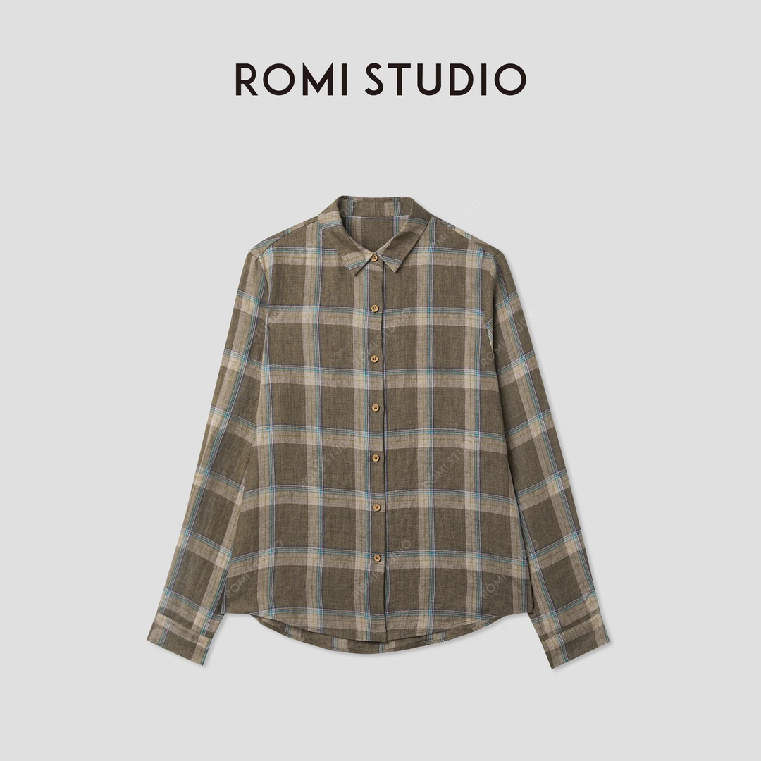 ROMI STUDIO“复古文艺”美式亚麻衬衫外套RWCRS04638