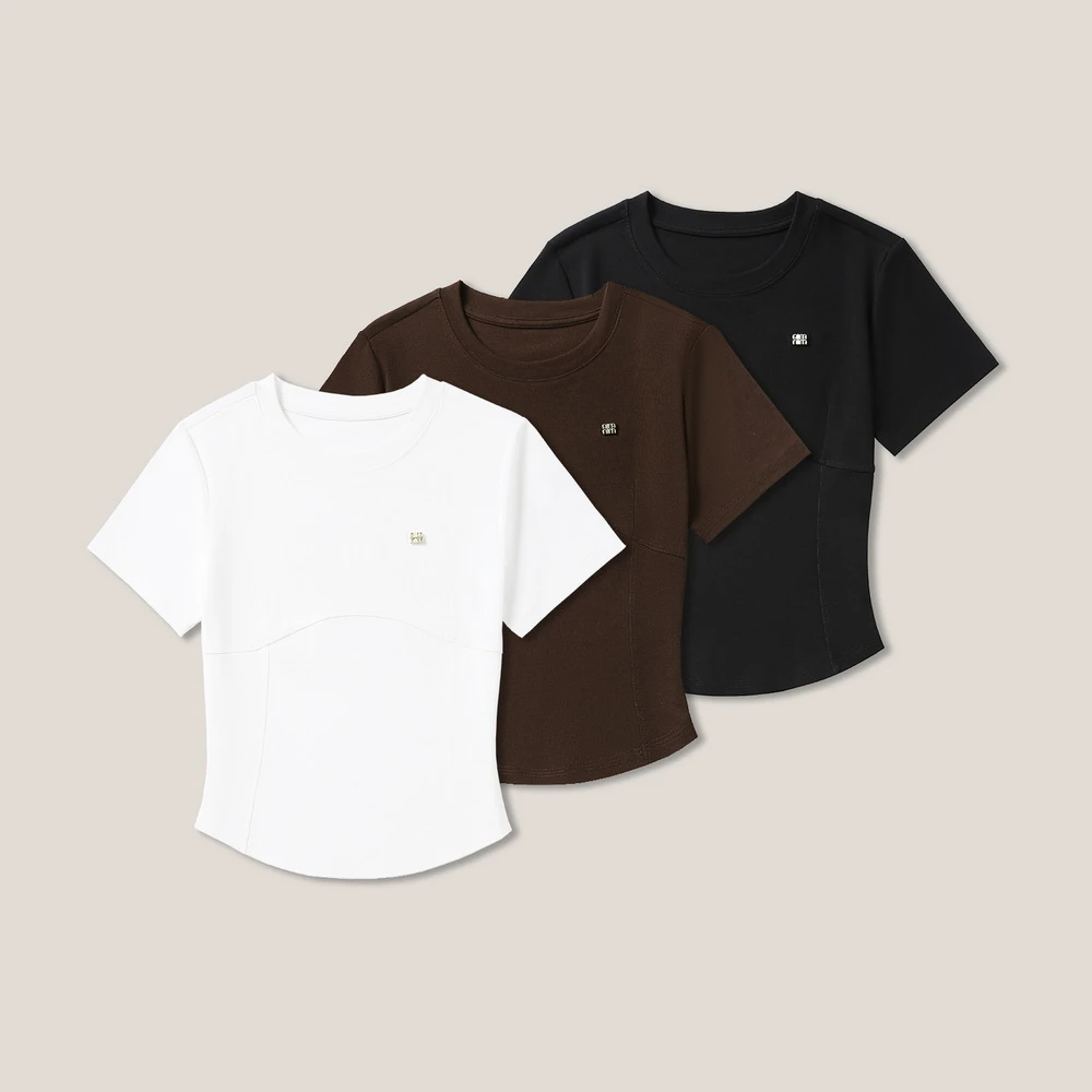 【天邑严选】【金属字母标】休闲百搭短袖T恤 SS26072