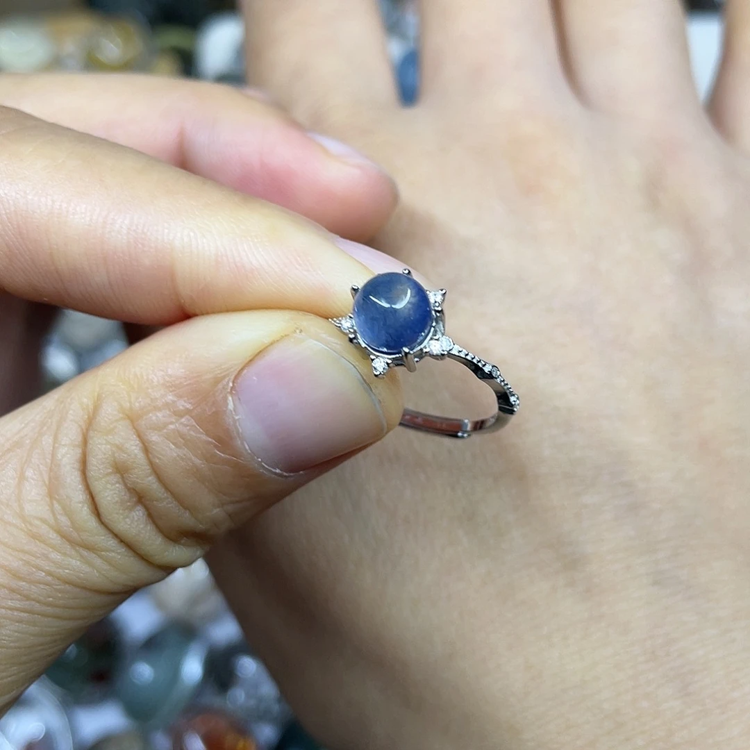 【闪购商品】银S925镶嵌珠宝半成品水晶戒指