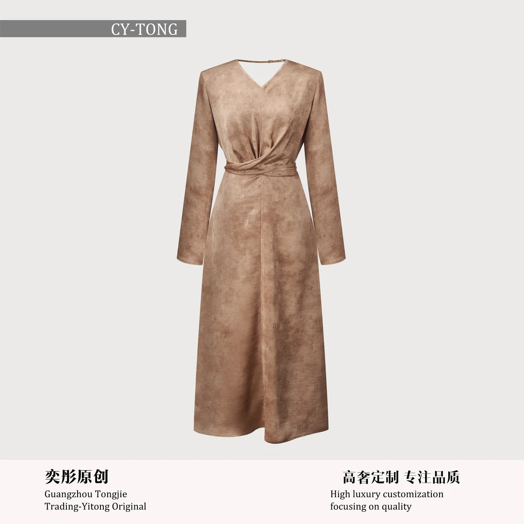 【彤姐原创】秋季设计时尚高级感系带女士轻奢女装连衣裙W24C007