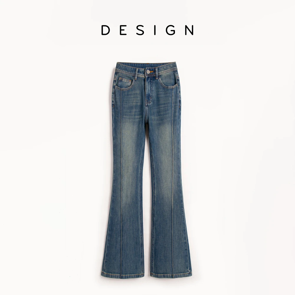 微喇牛仔裤女春夏2025新款显瘦高腰修身复古蓝色喇叭裤