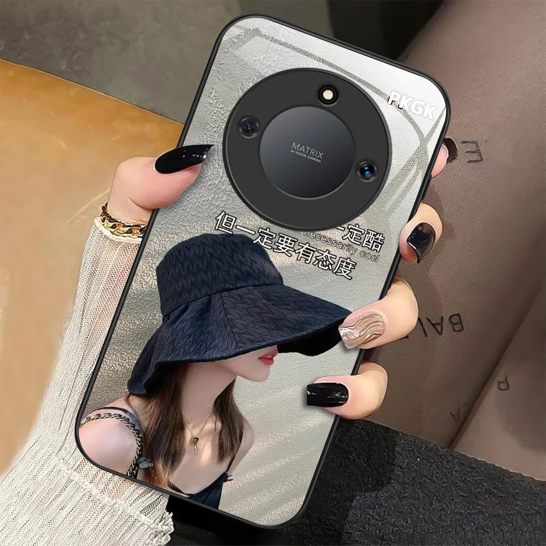 适用【荣耀X40】生活态度液态玻璃手机壳 超薄防摔刮 优雅时尚