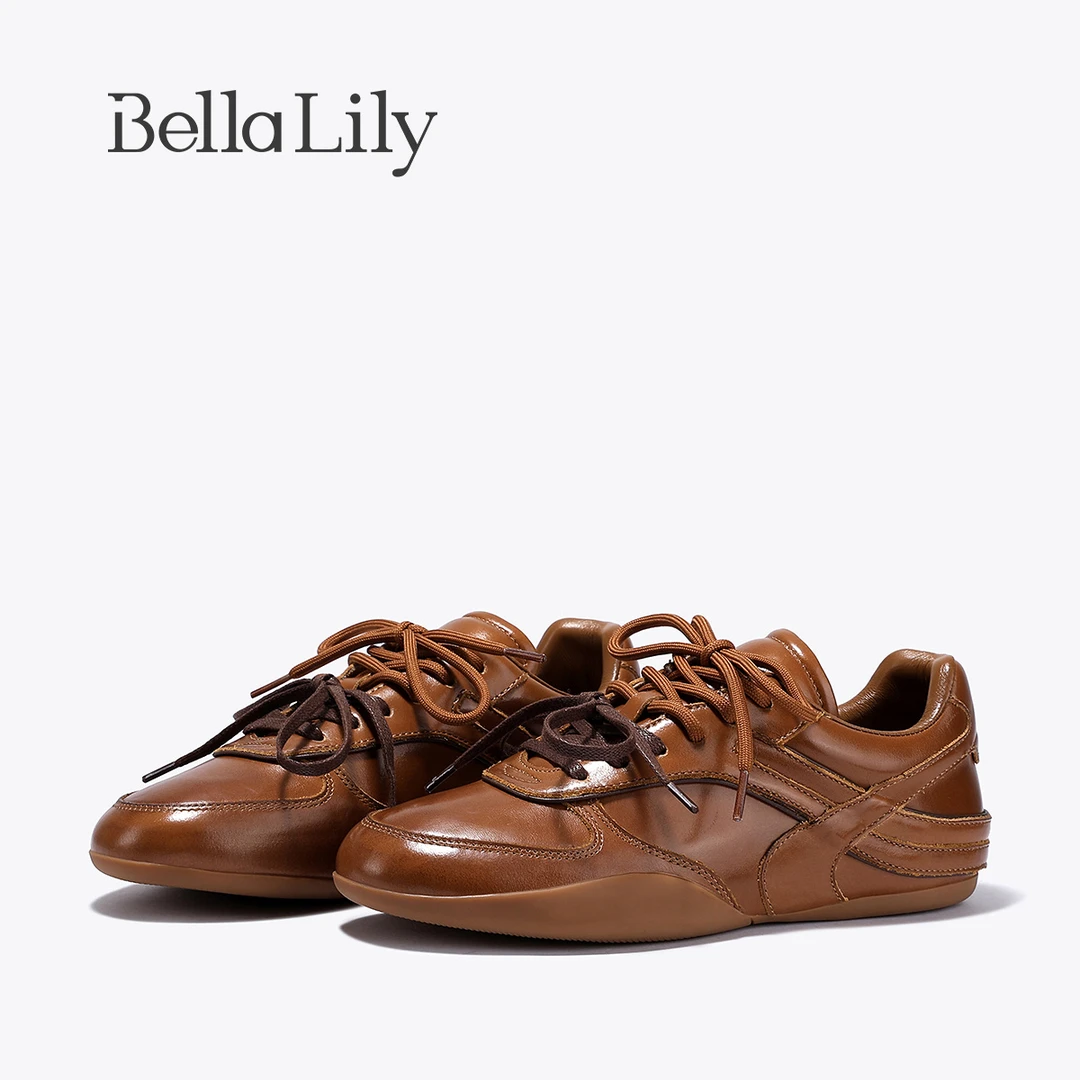 BellaLily2025夏季新款美式复古德训鞋运动休闲鞋软底阿甘女鞋子