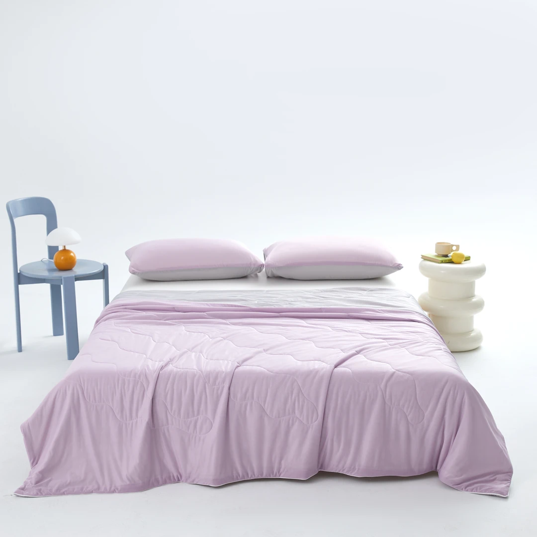 【晴美】纯色双拼夏被-芋泥紫