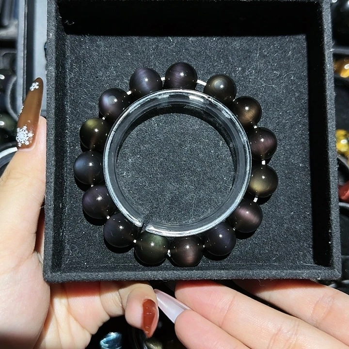 0****黑曜岩未镶嵌手链