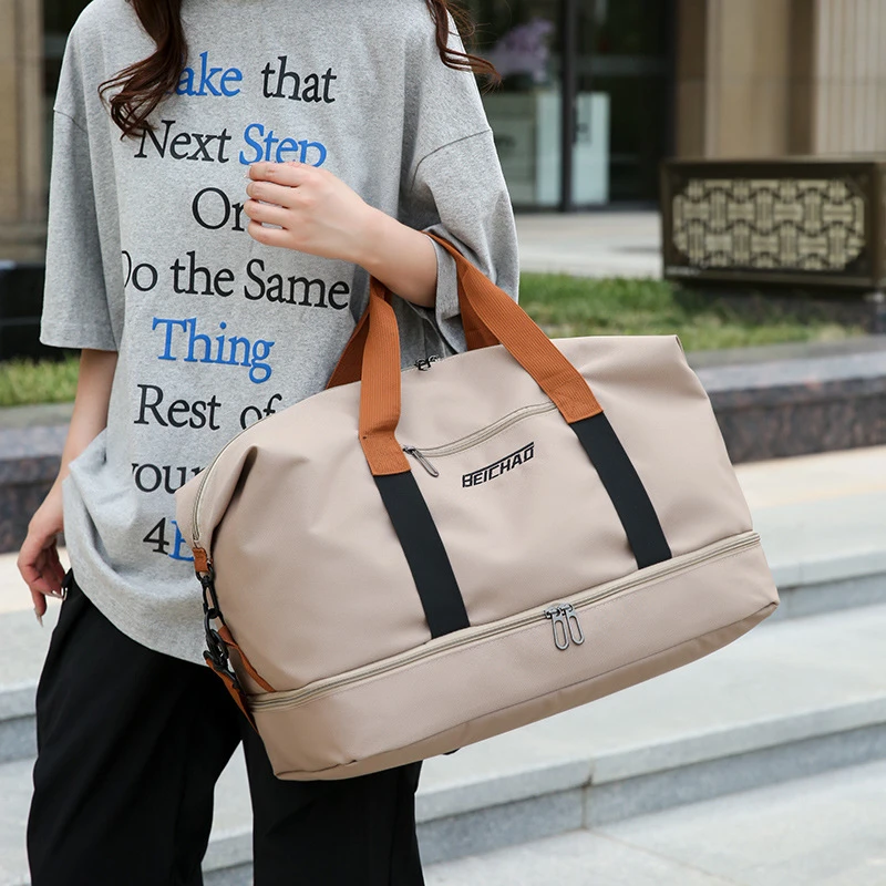 牛津布旅行包干湿分离运动健身包单肩斜挎行李包多功能衣服收纳包