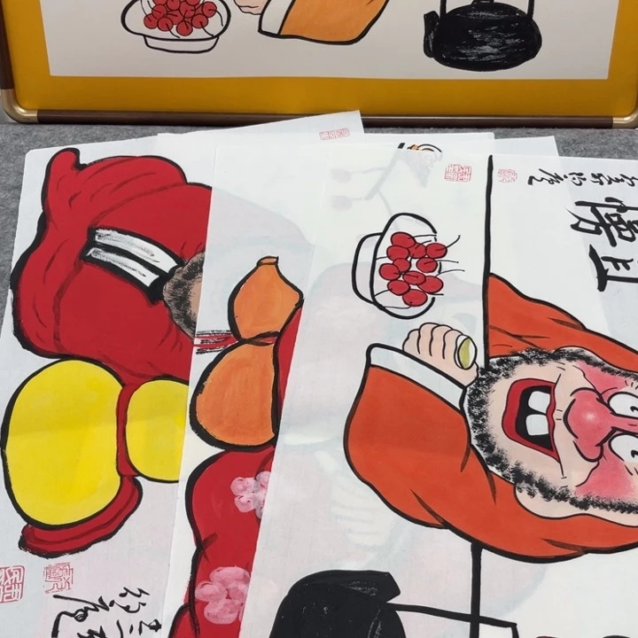 国画手绘禅意画一物一拍